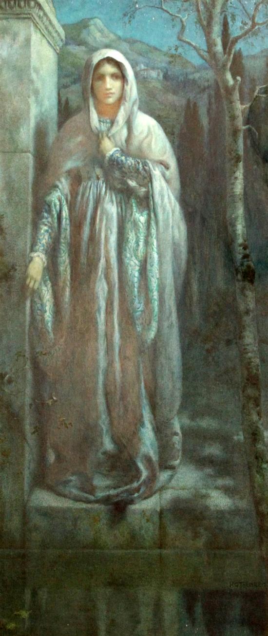 § Harry George Theaker (1873-1954) Vittoria, Colonna, 27.5 x 12.5in.